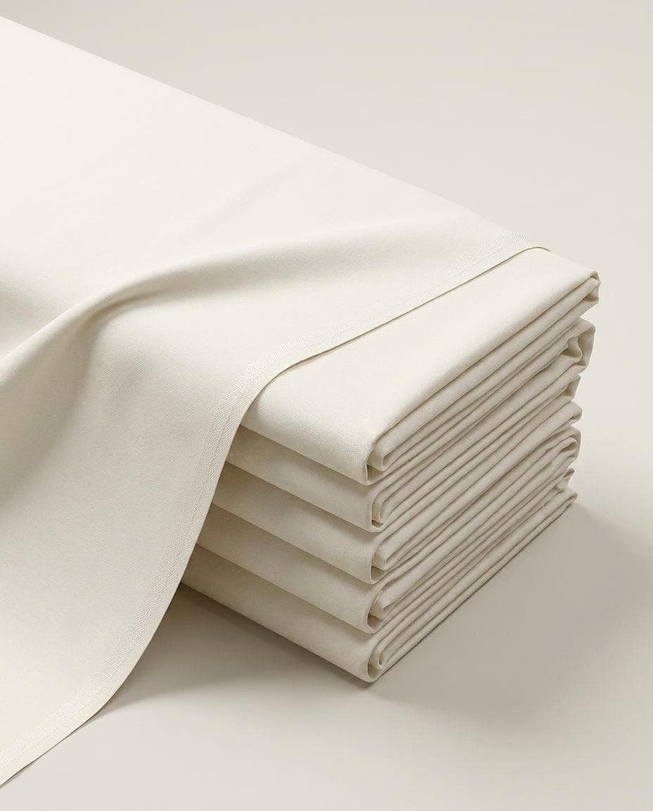 Cream folded fabric