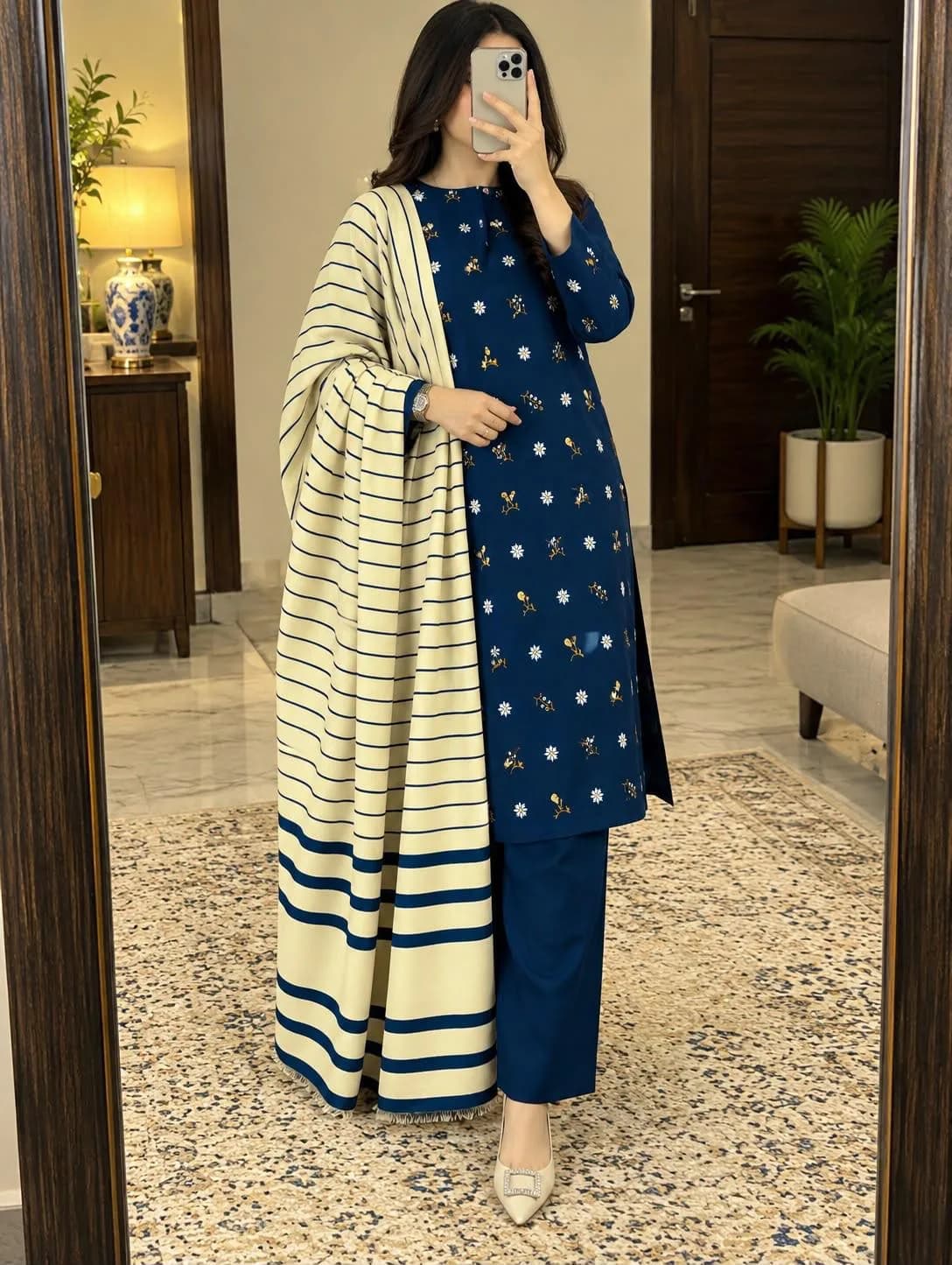 Elegant Unstitched Women's Suit – 3 Piece